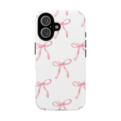 Pink Bows White Tough Phone Case