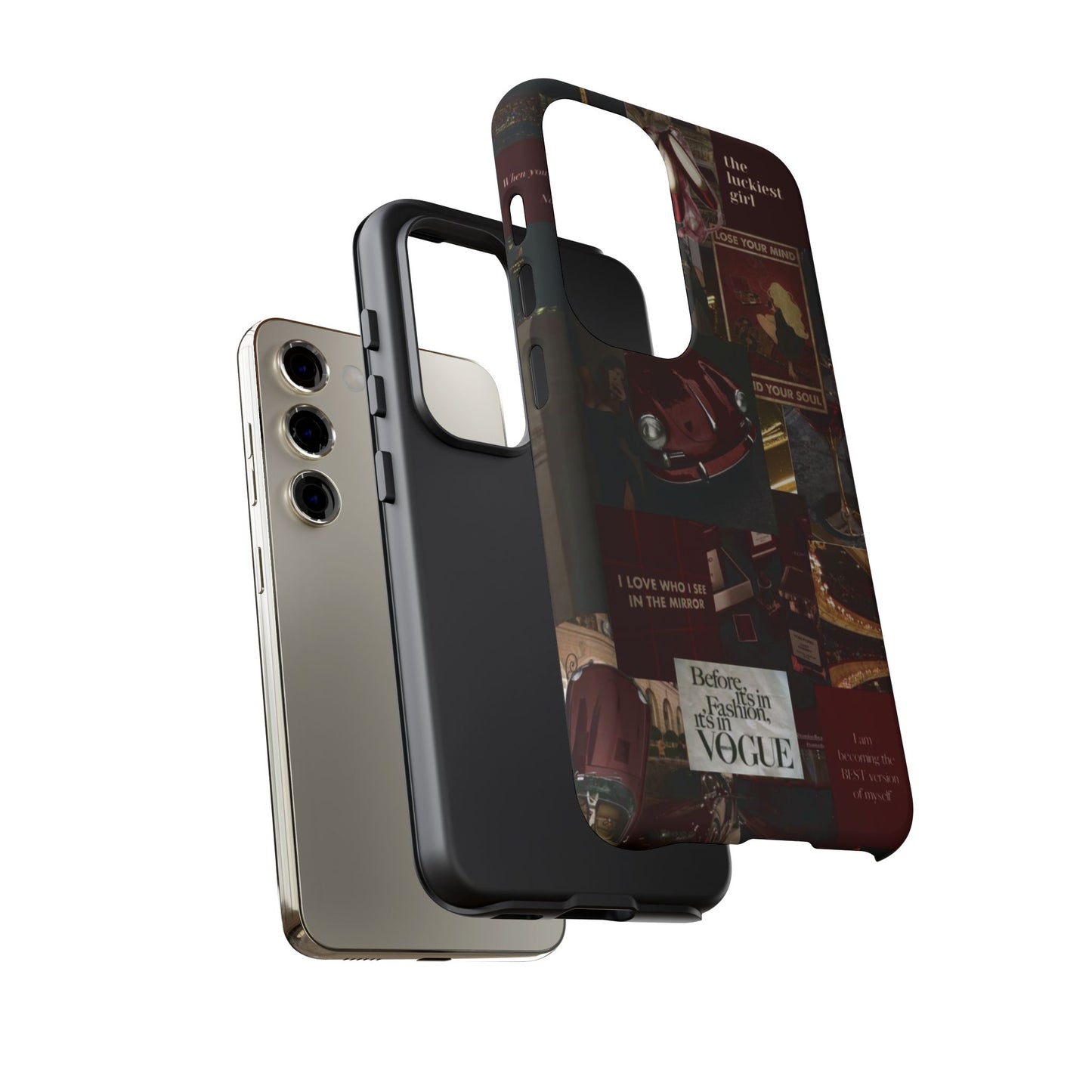 Dark Red and Black Aesthetic Tough Phone Case