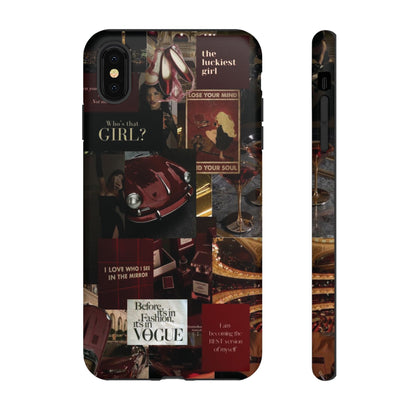 Dark Red and Black Aesthetic Tough Phone Case