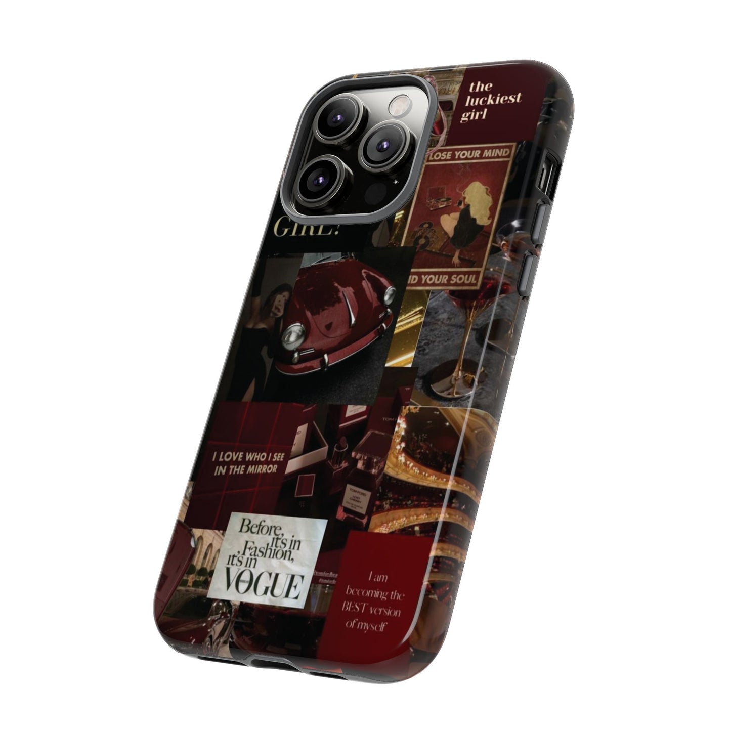 Dark Red and Black Aesthetic Tough Phone Case