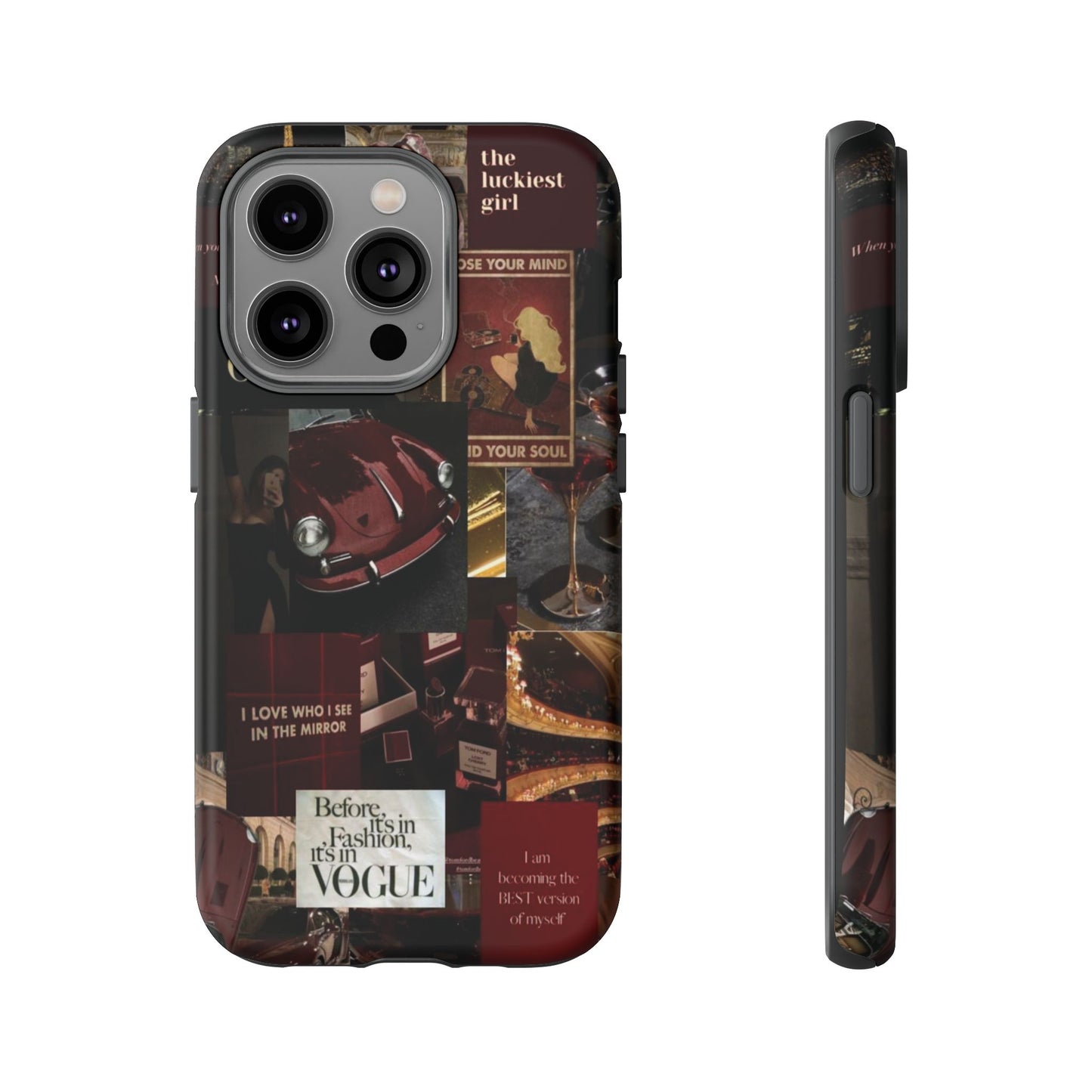 Dark Red and Black Aesthetic Tough Phone Case