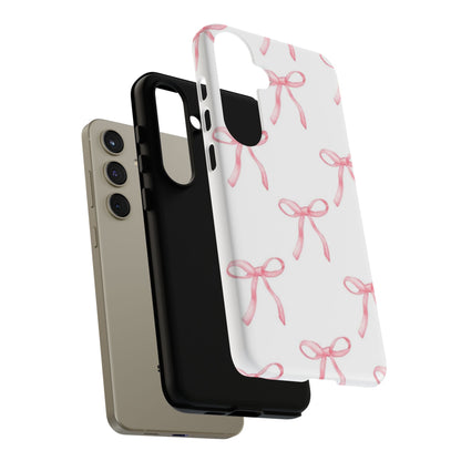 Pink Bows White Tough Phone Case