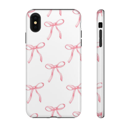 Pink Bows White Tough Phone Case