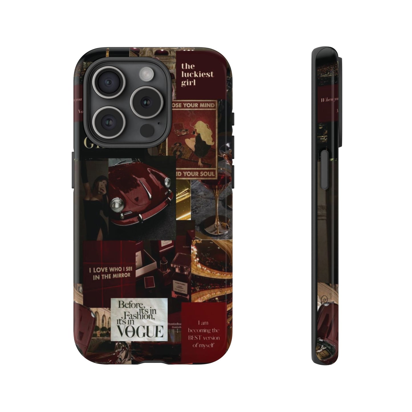 Dark Red and Black Aesthetic Tough Phone Case