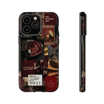 Dark Red and Black Aesthetic Tough Phone Case