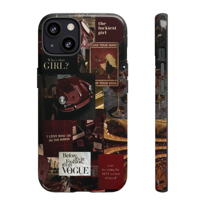 Dark Red and Black Aesthetic Tough Phone Case