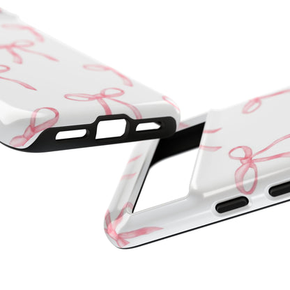 Pink Bows White Tough Phone Case