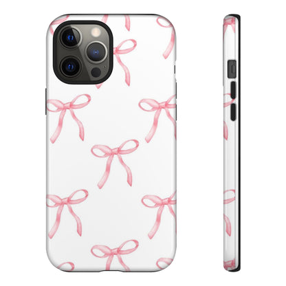 Pink Bows White Tough Phone Case