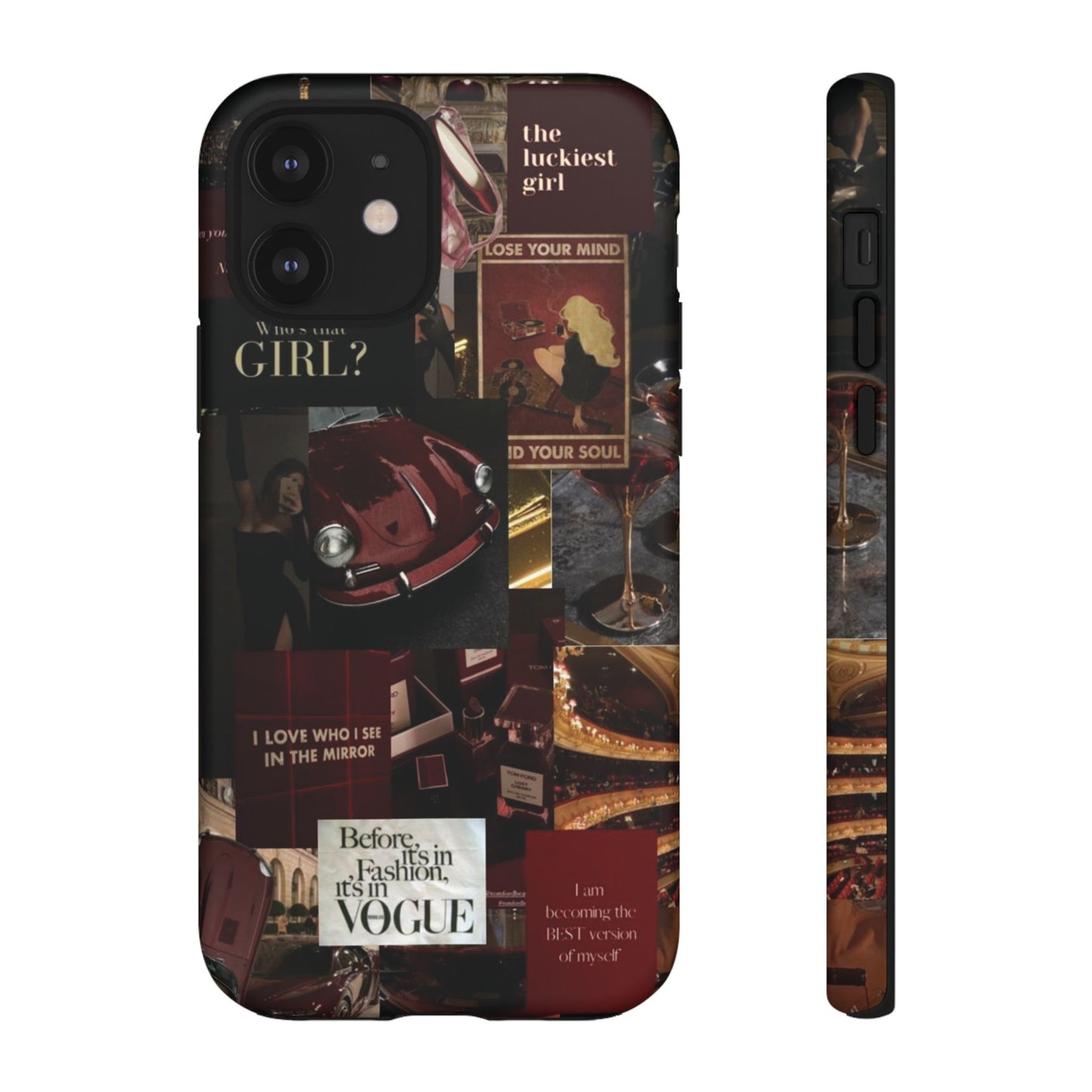 Dark Red and Black Aesthetic Tough Phone Case