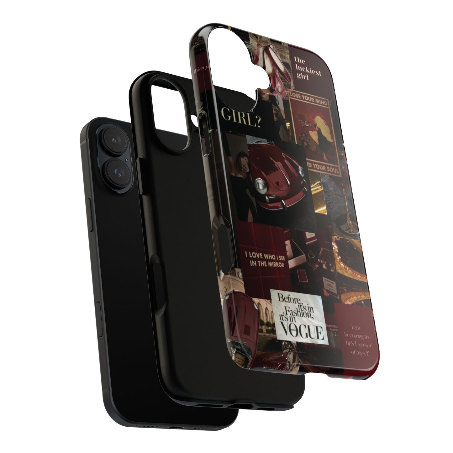 Dark Red and Black Aesthetic Tough Phone Case