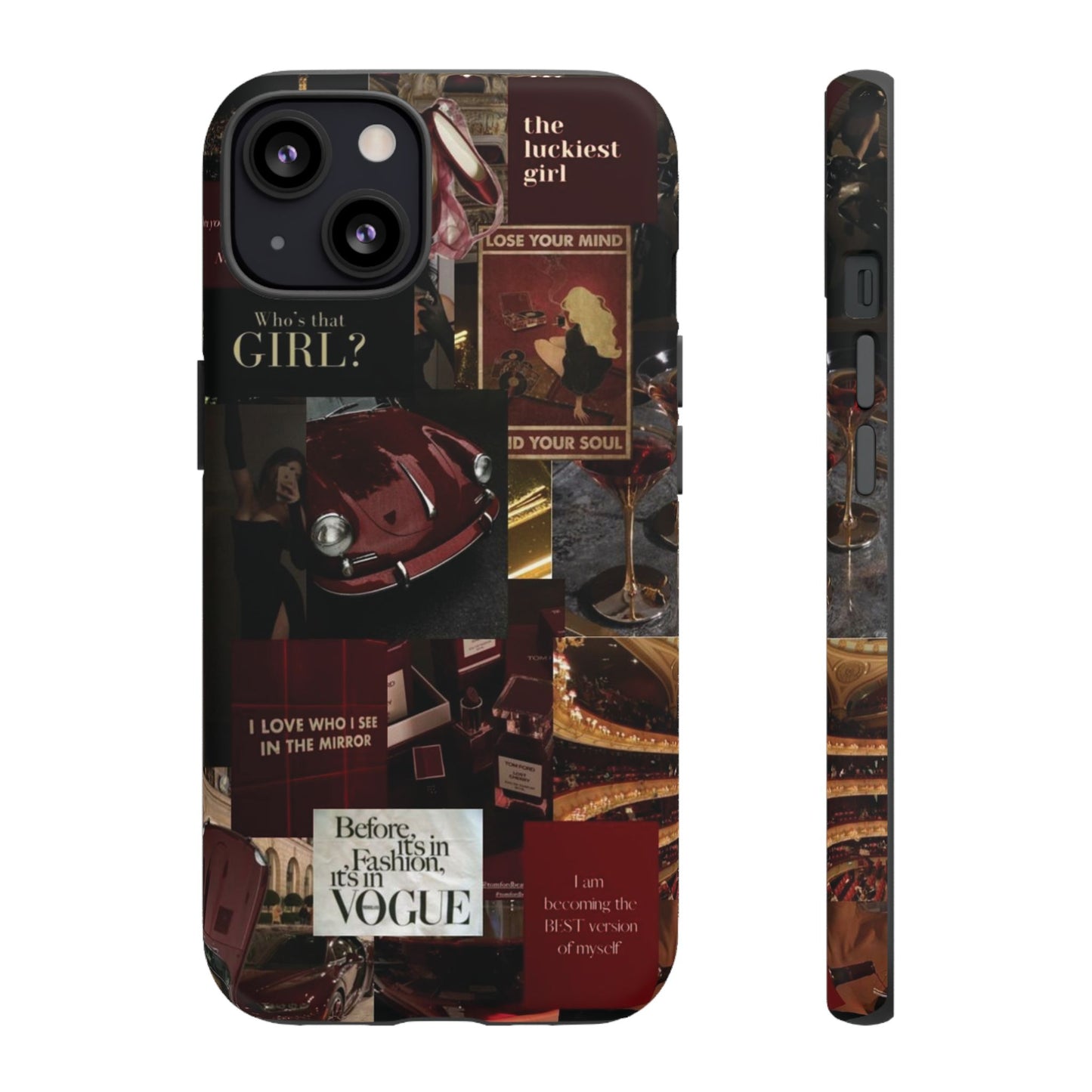 Dark Red and Black Aesthetic Tough Phone Case