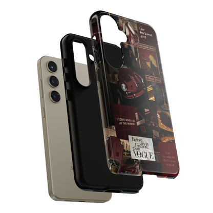 Dark Red and Black Aesthetic Tough Phone Case