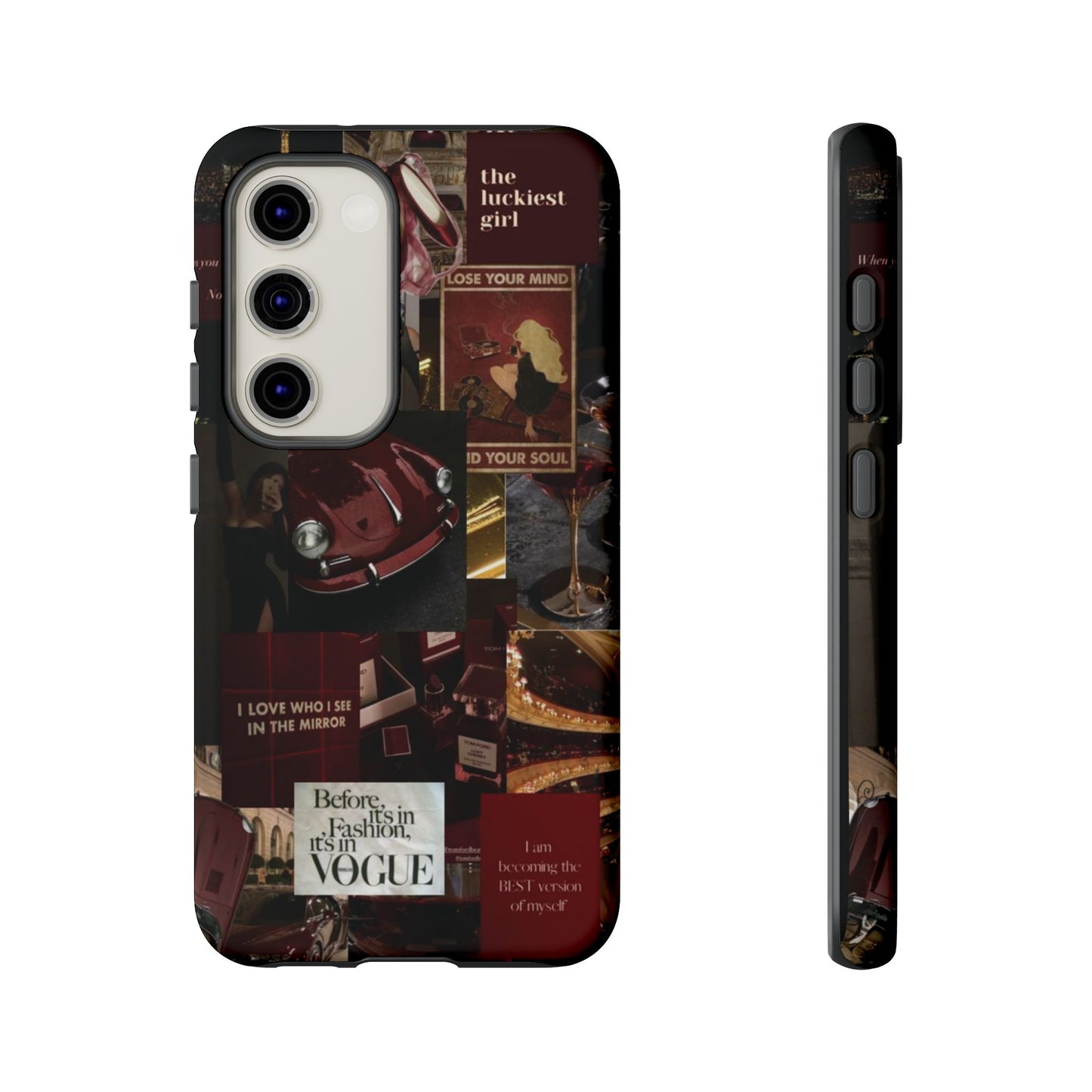 Dark Red and Black Aesthetic Tough Phone Case