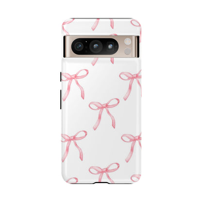 Pink Bows White Tough Phone Case