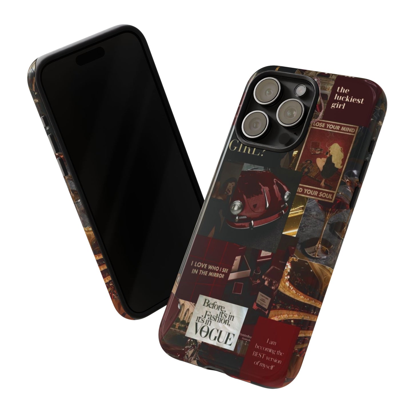 Dark Red and Black Aesthetic Tough Phone Case