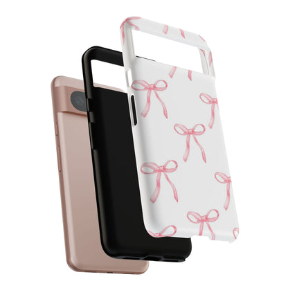 Pink Bows White Tough Phone Case