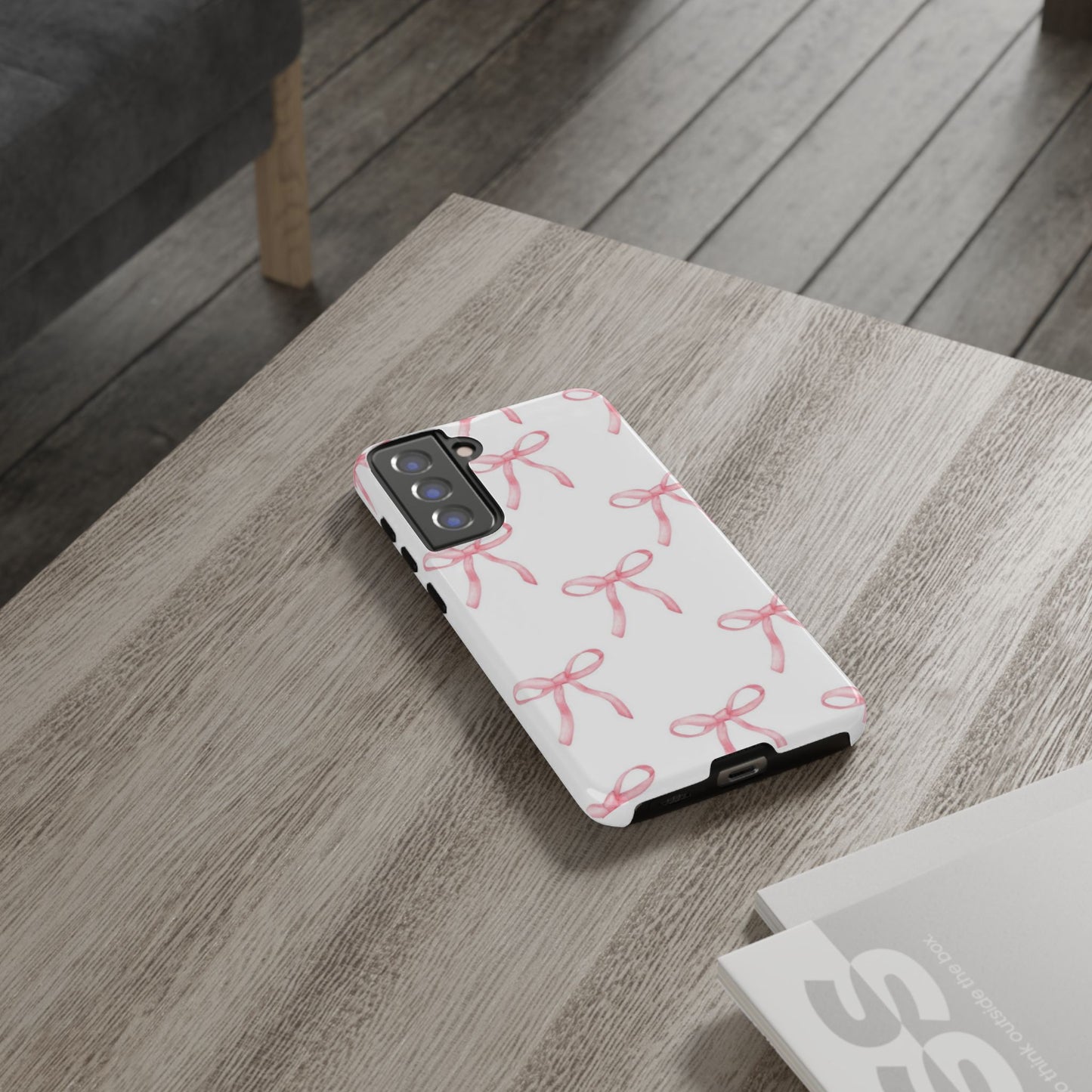 Pink Bows White Tough Phone Case