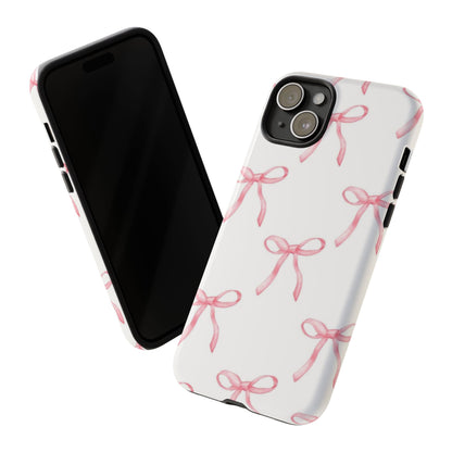 Pink Bows White Tough Phone Case