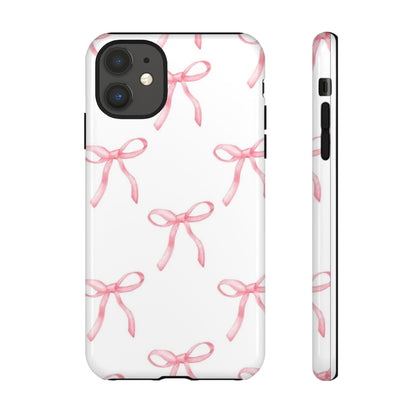 Pink Bows White Tough Phone Case