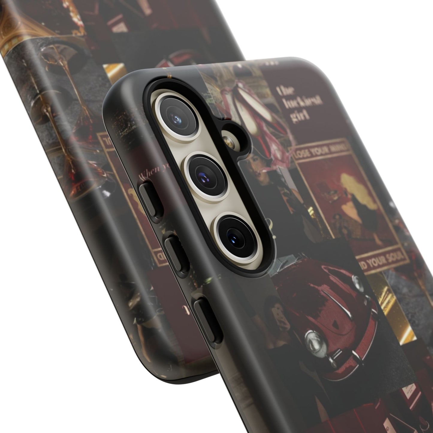 Dark Red and Black Aesthetic Tough Phone Case