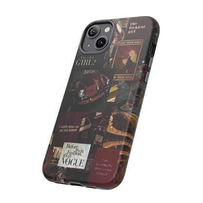 Dark Red and Black Aesthetic Tough Phone Case