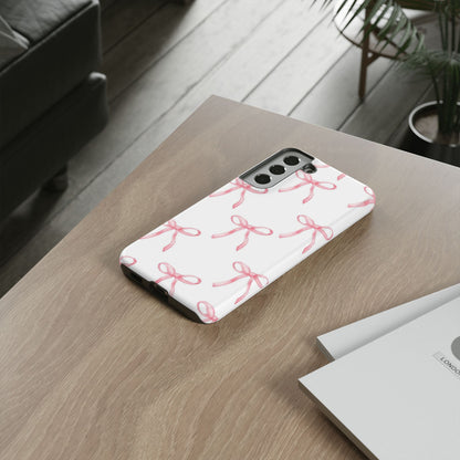 Pink Bows White Tough Phone Case