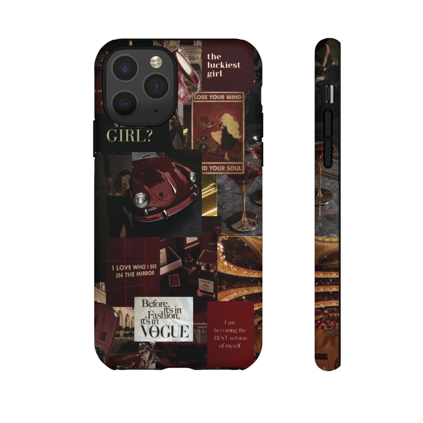 Dark Red and Black Aesthetic Tough Phone Case