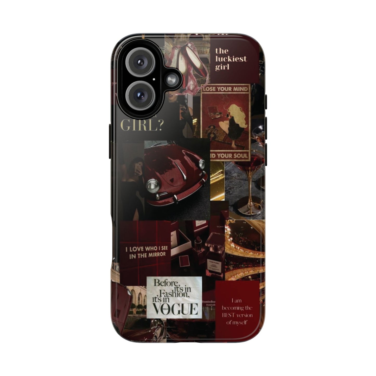 Dark Red and Black Aesthetic Tough Phone Case