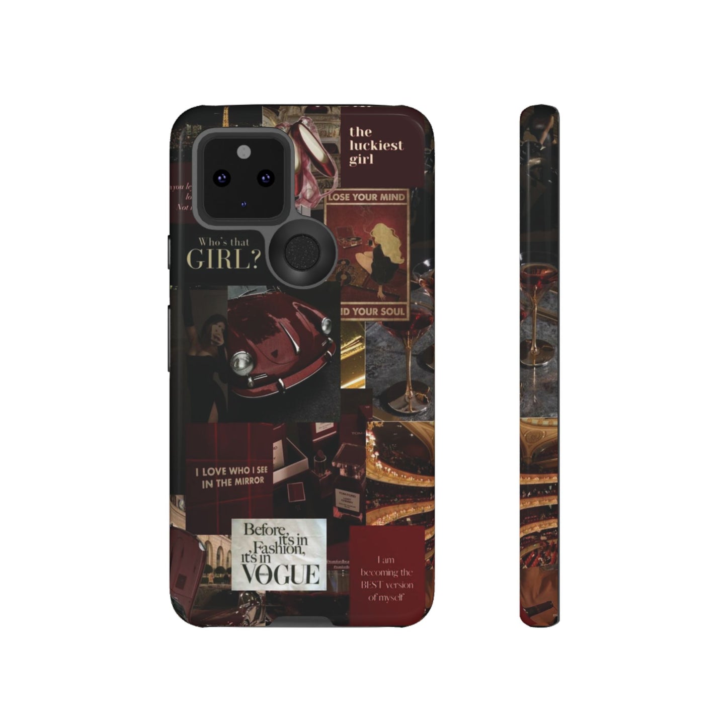 Dark Red and Black Aesthetic Tough Phone Case