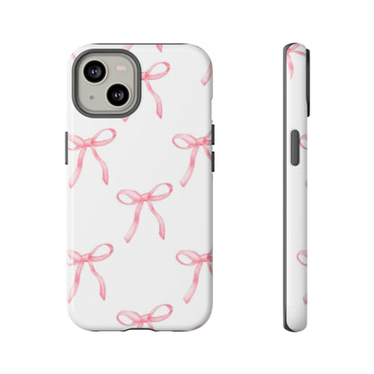 Pink Bows White Tough Phone Case