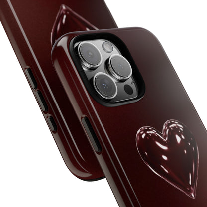 Dark Red Heart Tough Phone Case