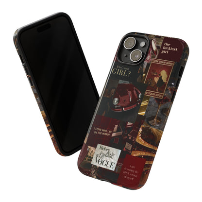 Dark Red and Black Aesthetic Tough Phone Case