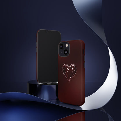 Dark Red Heart Tough Phone Case