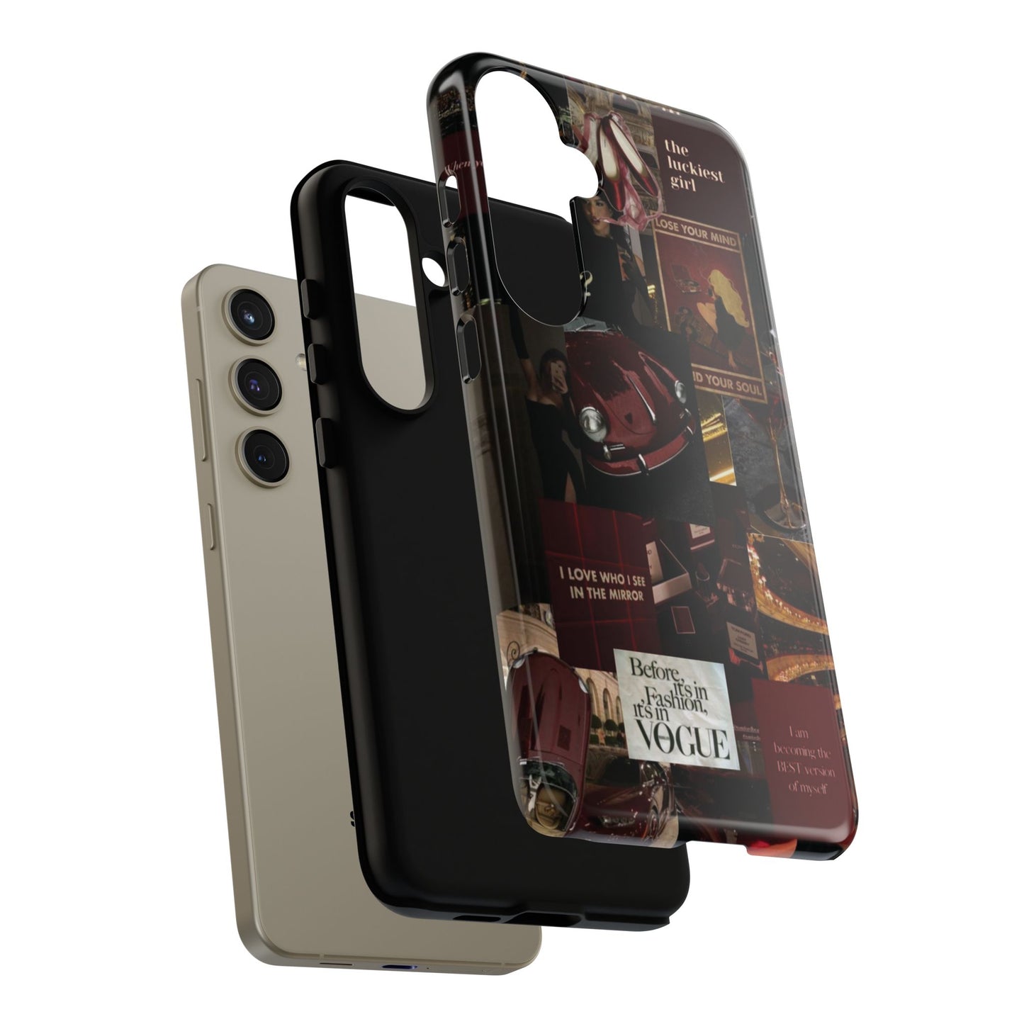 Dark Red and Black Aesthetic Tough Phone Case