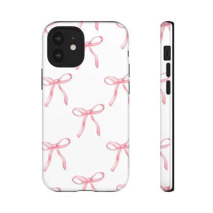 Pink Bows White Tough Phone Case