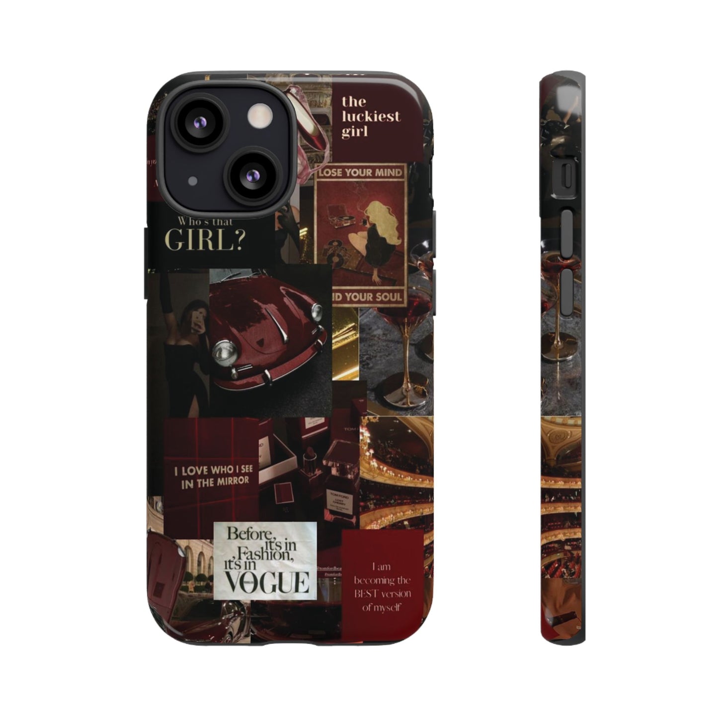 Dark Red and Black Aesthetic Tough Phone Case