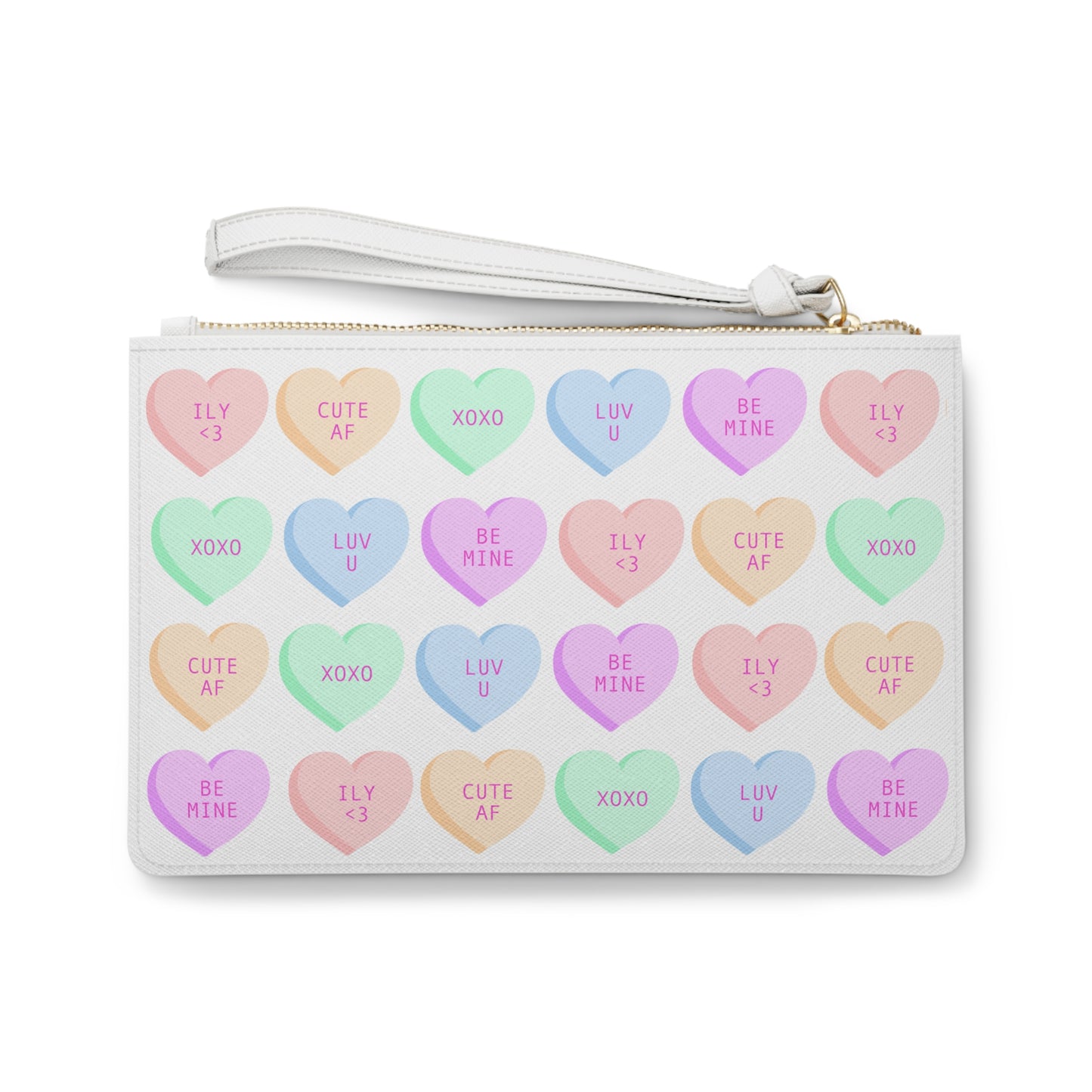 V-Day Heart Patterned Clutch Bag