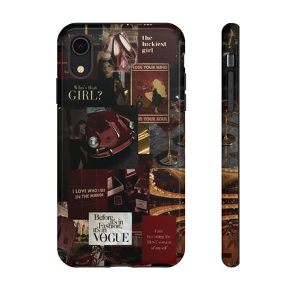 Dark Red and Black Aesthetic Tough Phone Case