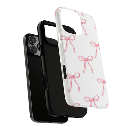 Pink Bows White Tough Phone Case