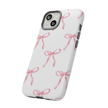 Pink Bows White Tough Phone Case