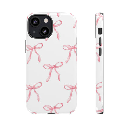 Pink Bows White Tough Phone Case