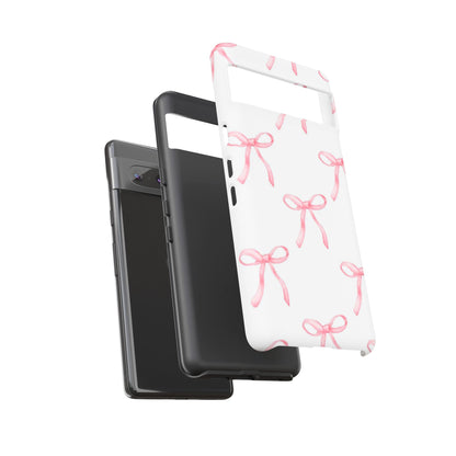 Pink Bows White Tough Phone Case