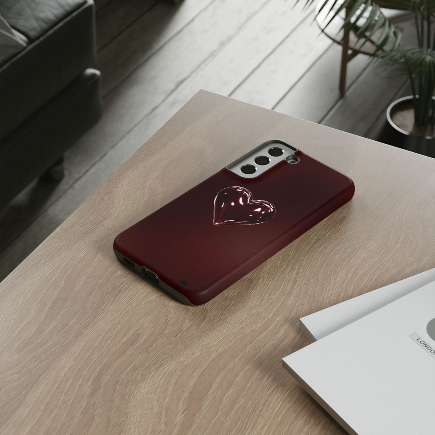 Dark Red Heart Tough Phone Case