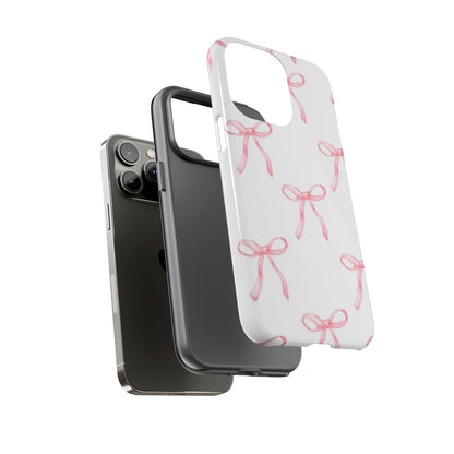 Pink Bows White Tough Phone Case