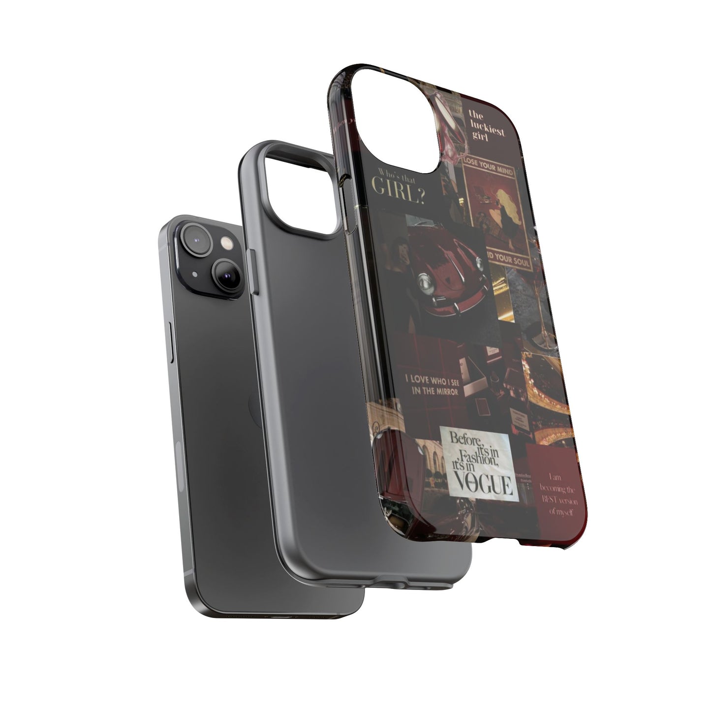 Dark Red and Black Aesthetic Tough Phone Case