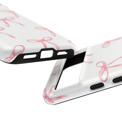 Pink Bows White Tough Phone Case