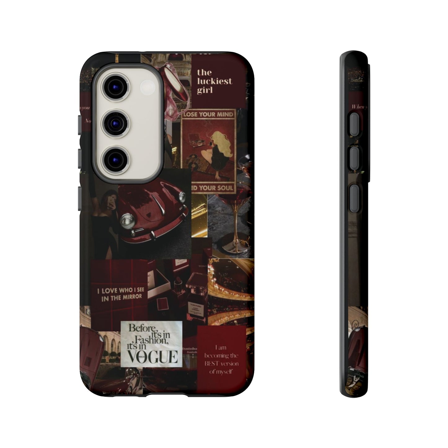 Dark Red and Black Aesthetic Tough Phone Case