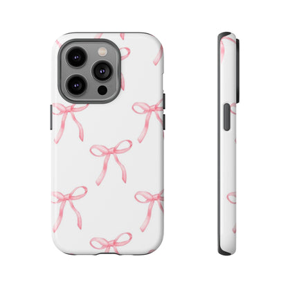 Pink Bows White Tough Phone Case