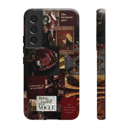 Dark Red and Black Aesthetic Tough Phone Case