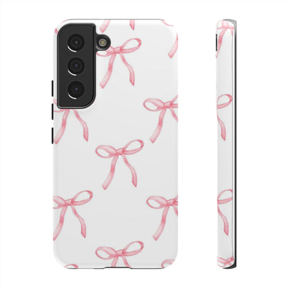 Pink Bows White Tough Phone Case